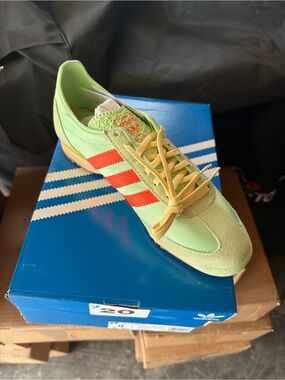 adidas Light Green Sneaker with Red Stripes
